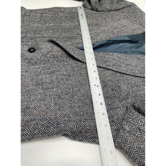 Anderson Little Blazer Harris Tweed 100% Wool Herringbone USA Leather Button‎ 44 - Picture 8 of 16